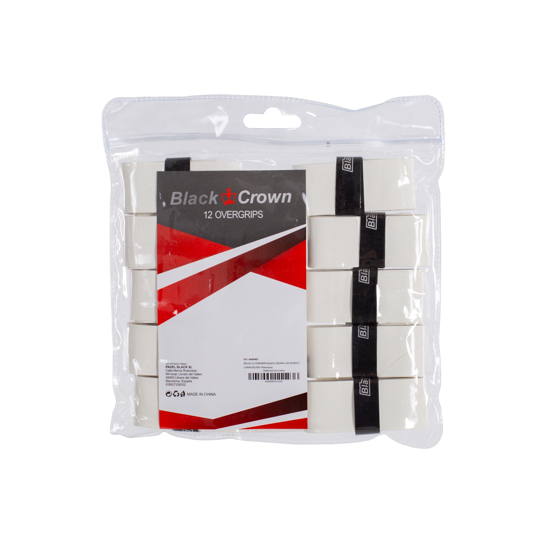 Black Crown Overgrip perforiert weiß - 12er Pack